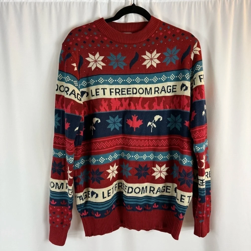 Hulu The Handmaids Tale Let Freedom Rage Ugly Christmas Holiday Sweater Size: M